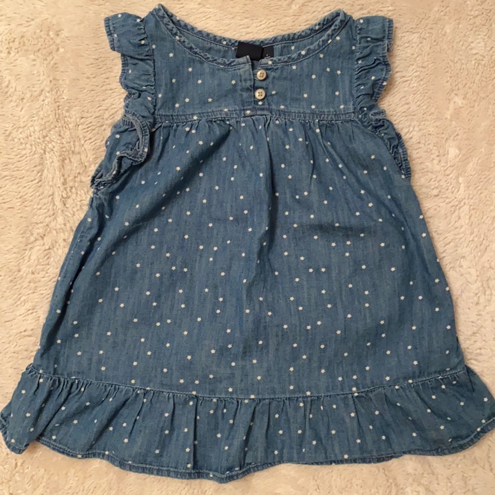 GAP Jean Flutter Sleeve Dress with white Stars